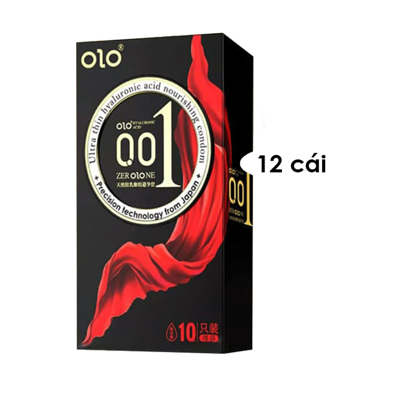 Bao cao su Olo thin 0.01 đen Square Black siêu mỏng
