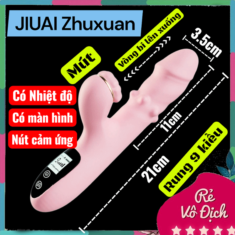 Dương vật đa năng  Jiuai Zhuxuan rung thụt hút sưởi ấm bi lăn màn hình LCD